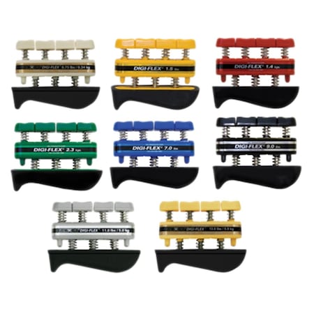 Fabrication Enterprises Fabrication Enterprises 10-0758 Cando Digi-Flex Hand Exerciser - Set of 8 10-0758